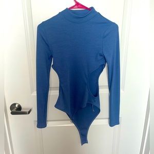 Blue Long Sleeve Body Suit